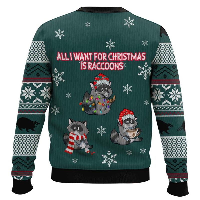 Hooktab All I Want For Christmas Is Raccoons Ugly Christmas Sweater Hooktab All I Want For Christmas Is Raccoons Ugly Christmas Sweater
