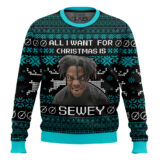 Hooktab All I Want For Christmas Is Sewey Ishowspeed Ugly Christmas Sweater