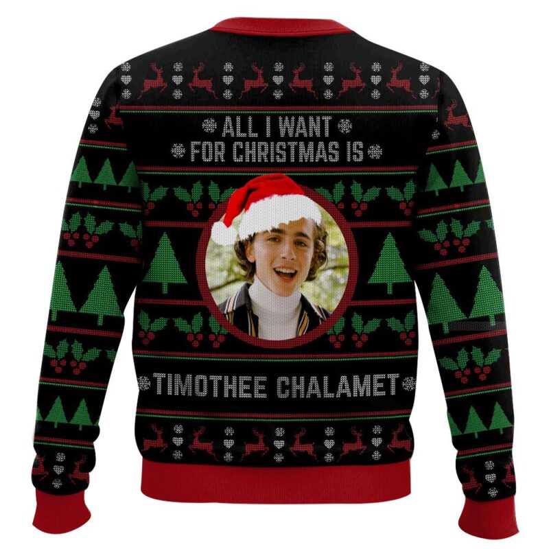 Hooktab All I Want For Christmas Is Timothée Chalamet Ugly Christmas Sweater Hooktab All I Want For Christmas Is Timothée Chalamet Ugly Christmas Sweater