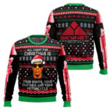 Hooktab All I Want For Christmas Terminator Ugly Christmas Sweater