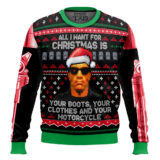 Hooktab All I Want For Christmas Terminator Ugly Christmas Sweater