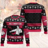 Hooktab All I Want For X-mas Is Hugh Love Actually Ugly Christmas Sweater