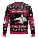 Hooktab All I Want For X-mas Is Hugh Love Actually Ugly Christmas Sweater