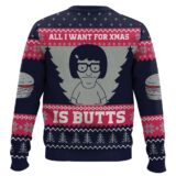 Hooktab All I Want For Xmas Is Butts Bob's Burgers Ugly Christmas Sweater