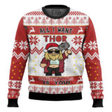 Hooktab All I Want Thor Christmas Is You Marvel Ugly Christmas Sweater
