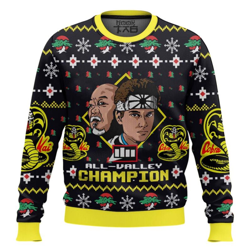 Hooktab All-Valley Champion Karate Kid Ugly Christmas Sweater