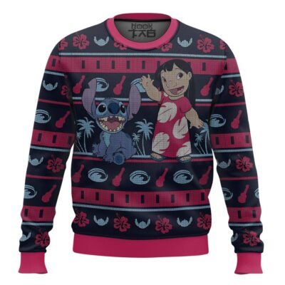Hooktab Aloha Dance Lilo And Stitch Ugly Christmas Sweater