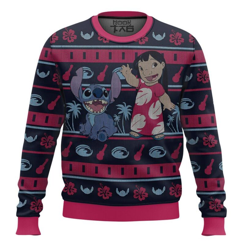 Hooktab Aloha Dance Lilo And Stitch Ugly Christmas Sweater
