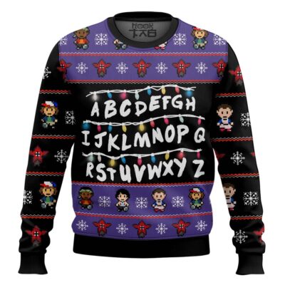 Hooktab Alphabet Stranger Things Ugly Christmas Sweater