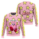 Hooktab Always Hungry Kirby's Dream Land Ugly Christmas Sweater