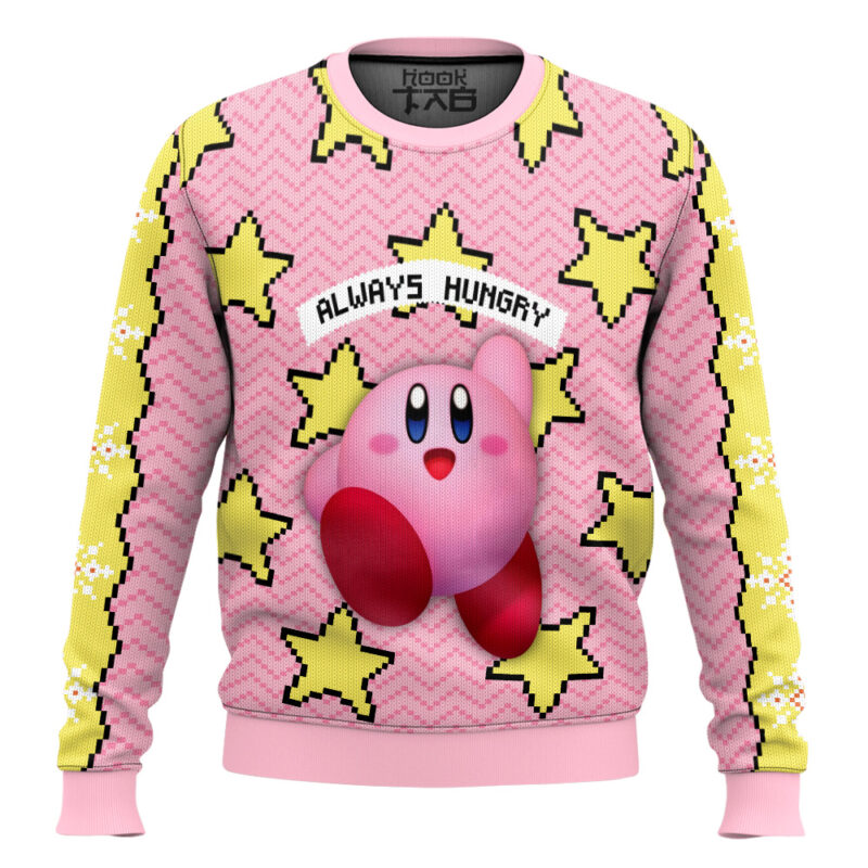 Hooktab Always Hungry Kirby's Dream Land Ugly Christmas Sweater