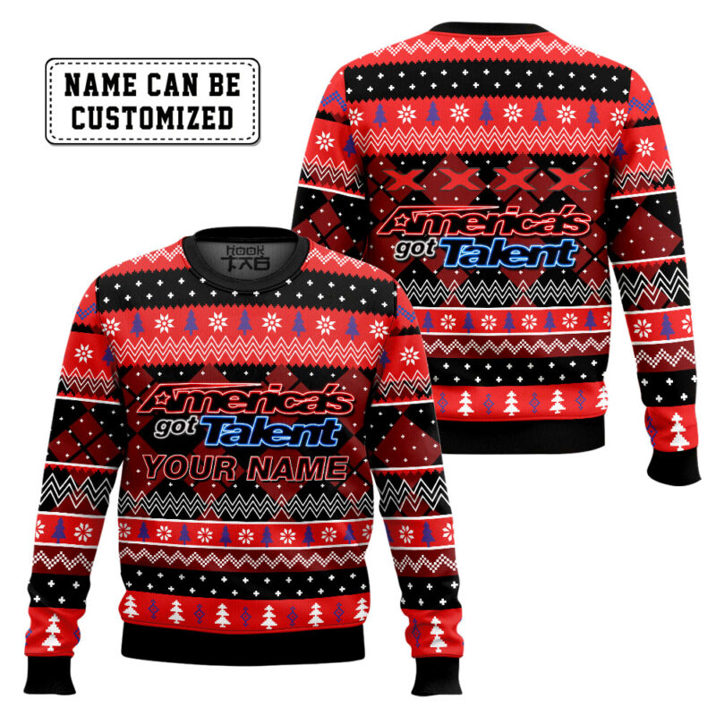 Hooktab America's Got Talen Ugly Christmas Sweater Hooktab America's Got Talen Ugly Christmas Sweater