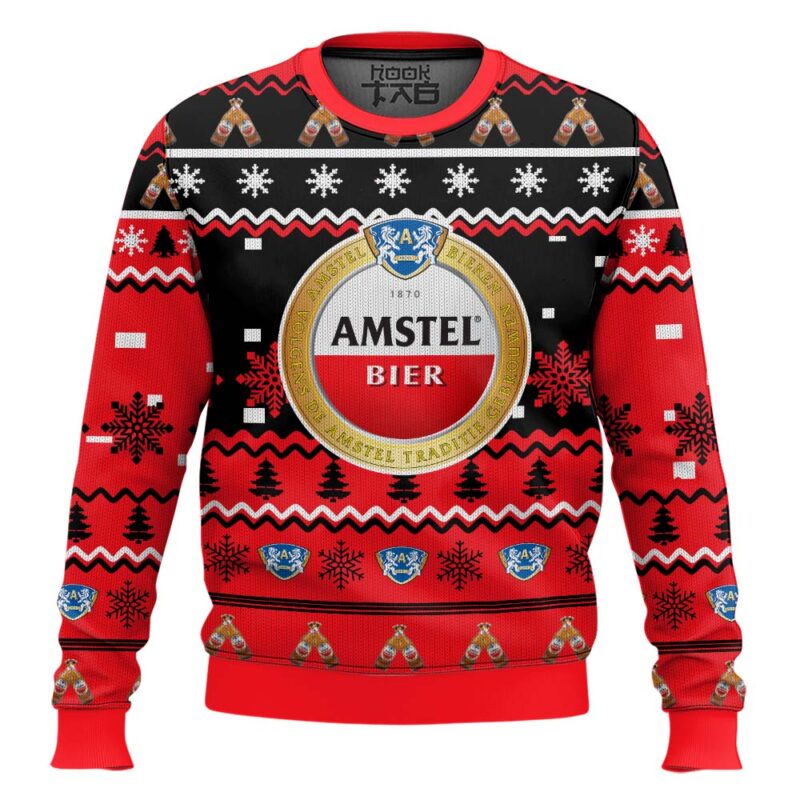 Hooktab Amstel Beer Ugly Christmas Sweater