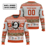 Hooktab Anaheim Ducks - Custom Name And Number Ugly Sweater