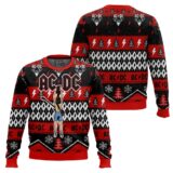Hooktab Angus Young Hold Lightning AC/DC Ugly Christmas Sweater