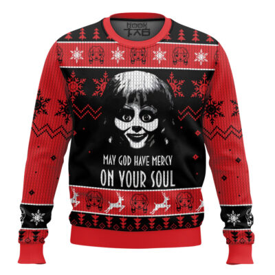 Hooktab Annabelle May God Have Mercy On Your Soul Ugly Christmas Sweater