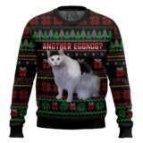 Hooktab Another Eggnog Huh Cat Meme Ugly Christmas Sweater