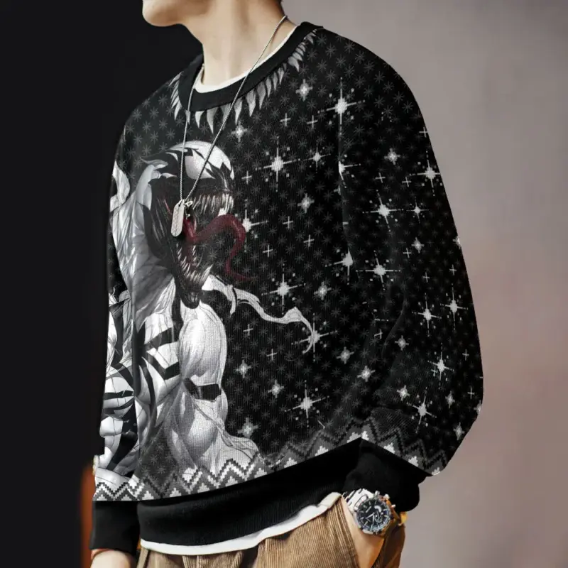 Hooktab Anti-venom Marvel Venom Ugly Christmas Sweater Hooktab Anti-venom Marvel Venom Ugly Christmas Sweater