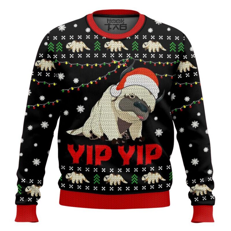 Hooktab Appa Sky Bison Yip Yip Avatar Ugly Christmas Sweater