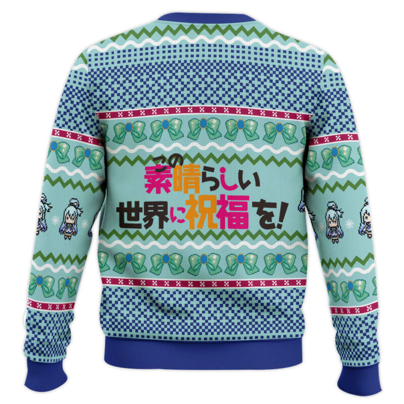 Hooktab Aqua Konosuba Ugly Christmas Sweater Hooktab Aqua Konosuba Ugly Christmas Sweater