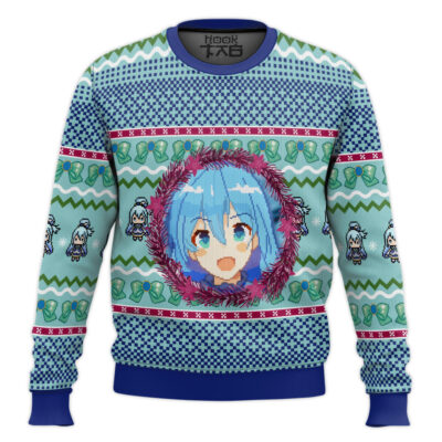 Hooktab Aqua Konosuba Ugly Christmas Sweater