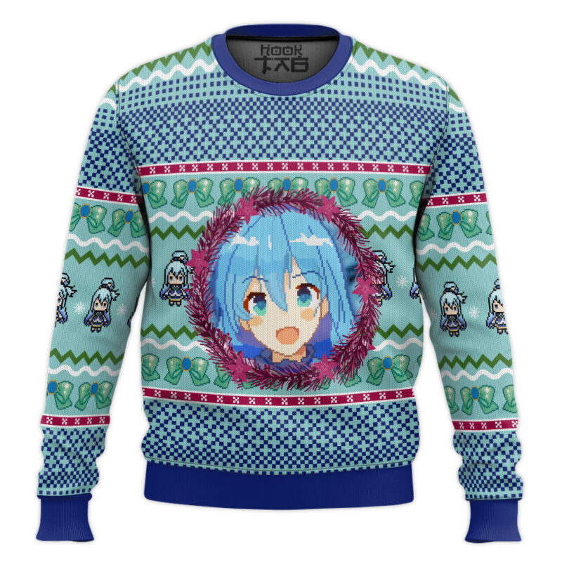 Hooktab Aqua Konosuba Ugly Christmas Sweater