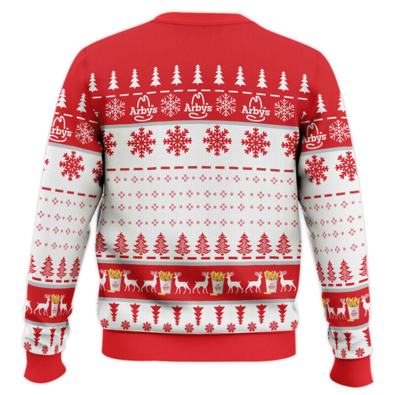 Hooktab Arby's Fast Food Ugly Christmas Sweater Hooktab Arby's Fast Food Ugly Christmas Sweater