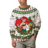 Hooktab Ariel The Little Mermaid Ugly Christmas Sweater