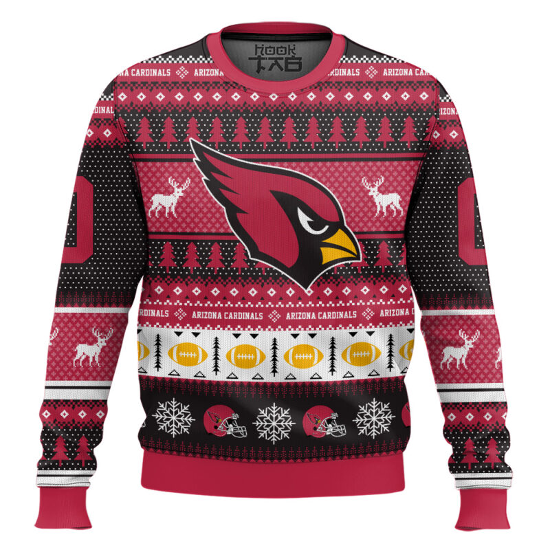 Hooktab Arizona Cardinals - Custom Name And Number Ugly Sweater