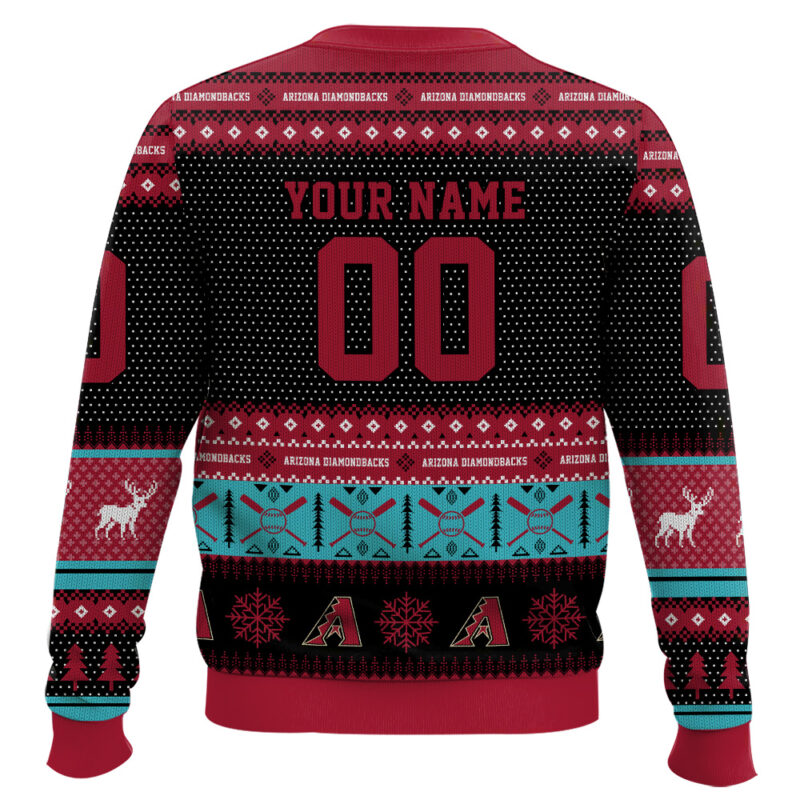 Hooktab Arizona Diamondbacks - Custom Name And Number Ugly Sweater Hooktab Arizona Diamondbacks - Custom Name And Number Ugly Sweater