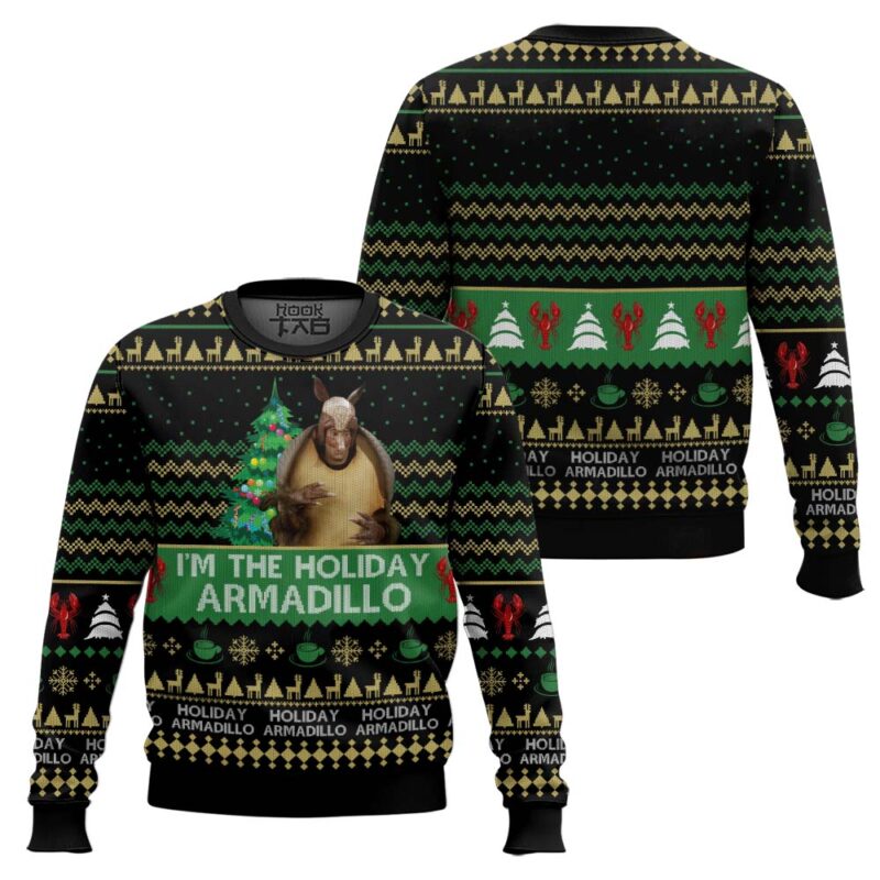 Hooktab Armadillo Ross I'm The Holiday Friends Ugly Christmas Sweater Hooktab Armadillo Ross I'm The Holiday Friends Ugly Christmas Sweater