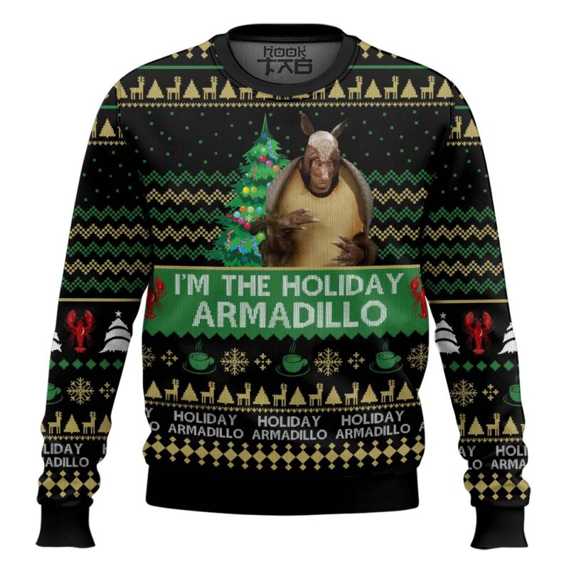 Hooktab Armadillo Ross I'm The Holiday Friends Ugly Christmas Sweater