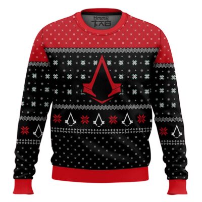 Hooktab Assassin's Creed Insignia Symbol Ugly Christmas Sweater
