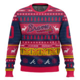 Hooktab Atlanta Braves - Custom Name And Number Ugly Sweater