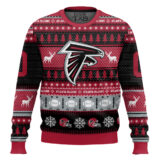 Hooktab Atlanta Falcons - Custom Name And Number Ugly Sweater