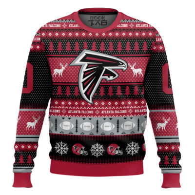 Hooktab Atlanta Falcons - Custom Name And Number Ugly Sweater