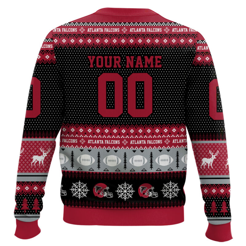 Hooktab Atlanta Falcons - Custom Name And Number Ugly Sweater Hooktab Atlanta Falcons - Custom Name And Number Ugly Sweater