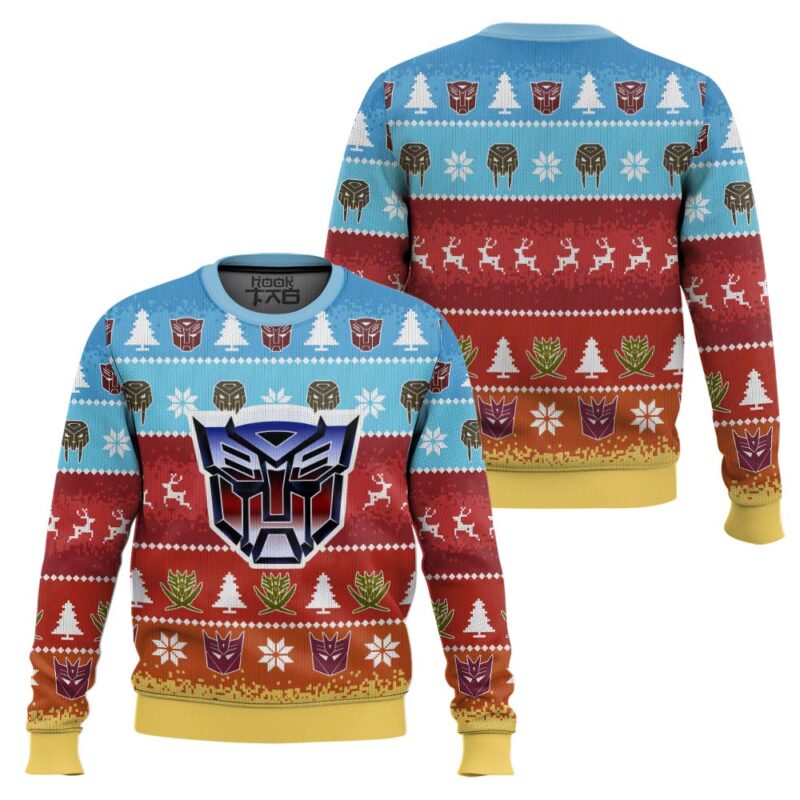 Hooktab Autobots Transformers Ugly Christmas Sweater Hooktab Autobots Transformers Ugly Christmas Sweater