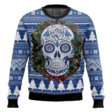 Hooktab Awesome Sugar Skull Ugly Christmas Sweater