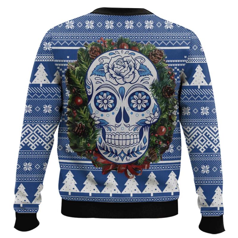 Hooktab Awesome Sugar Skull Ugly Christmas Sweater Hooktab Awesome Sugar Skull Ugly Christmas Sweater