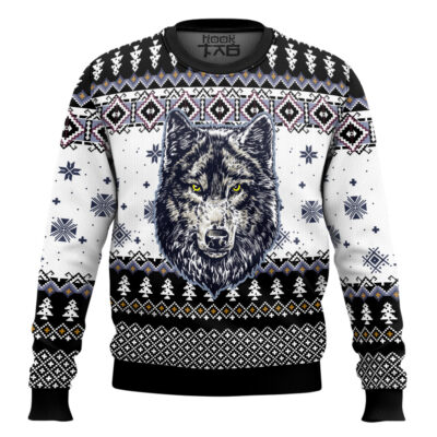 Hooktab Awesome Wolf Ugly Christmas Sweater