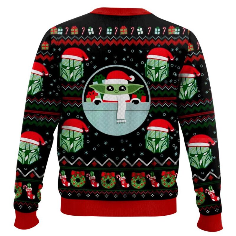 Hooktab Baby Yoda And Mandalorian Star Wars Ugly Christmas Sweater Hooktab Baby Yoda And Mandalorian Star Wars Ugly Christmas Sweater
