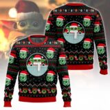 Hooktab Baby Yoda And Mandalorian Star Wars Ugly Christmas Sweater