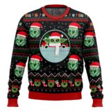 Hooktab Baby Yoda And Mandalorian Star Wars Ugly Christmas Sweater