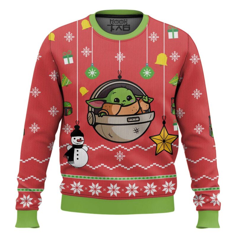 Hooktab Baby Yoda Bauble Star Wars Ugly Christmas Sweater