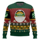 Hooktab Baby Yoda Grogu Star Wars Ugly Christmas Sweater