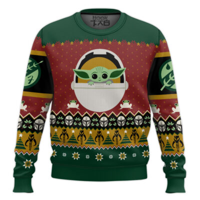 Hooktab Baby Yoda Grogu Star Wars Ugly Christmas Sweater