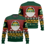 Hooktab Baby Yoda Grogu Star Wars Ugly Christmas Sweater