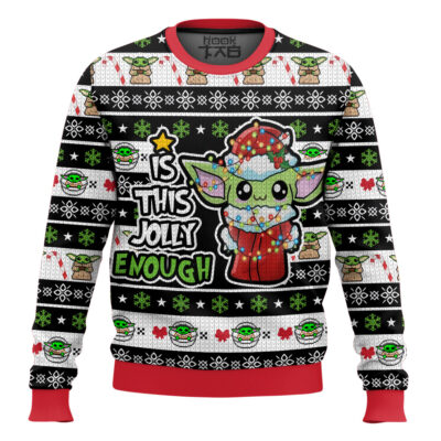 Hooktab Baby Yoda Is This Jolly Enoguh Star Wars Ugly Christmas Sweater