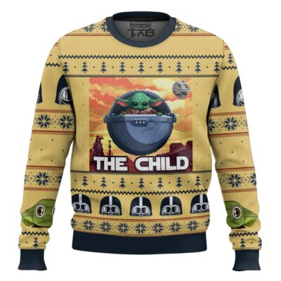 Hooktab Baby Yoda The Child Mandalorion Star Wars Ugly Christmas Sweater